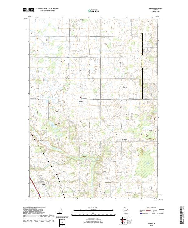 Poland, WI — USGS 7.5-minute topo (2022)