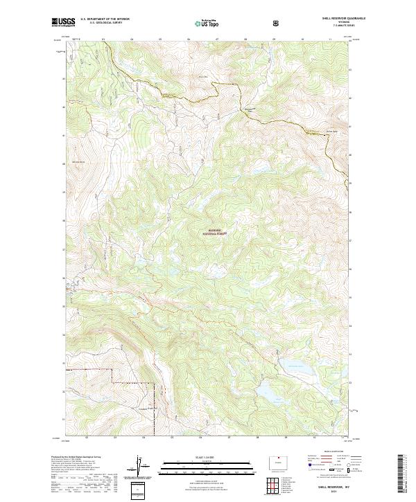 Shell Reservoir, WY — USGS 7.5-minute topo (2021)