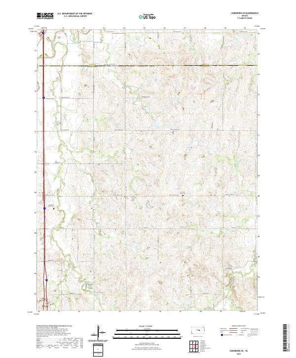 Lindsborg SE, KS — USGS 7.5-minute topo (2022)