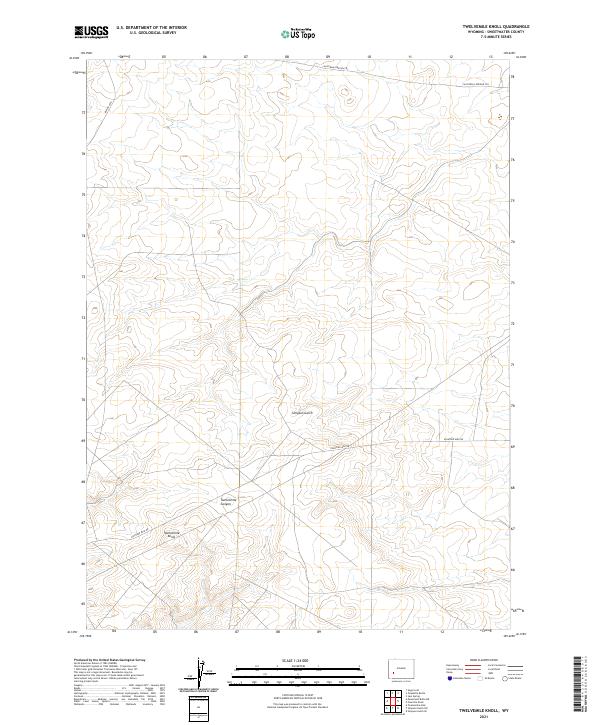 Twelvemile Knoll, WY — USGS 7.5-minute topo (2021)