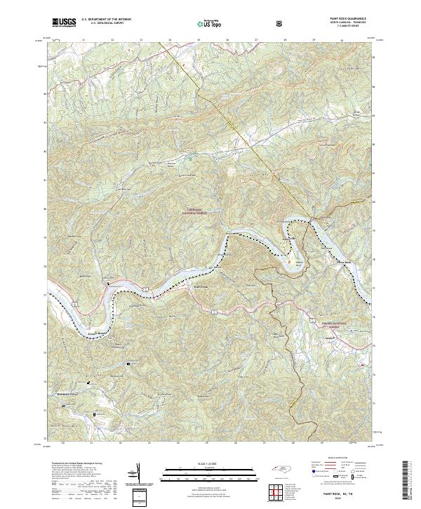 Paint Rock, NC-TN — USGS 7.5-minute topo (2022)
