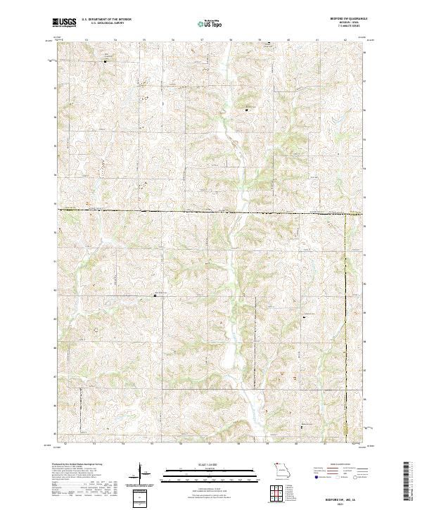 Bedford SW, MO-IA — USGS 7.5-minute topo (2021)