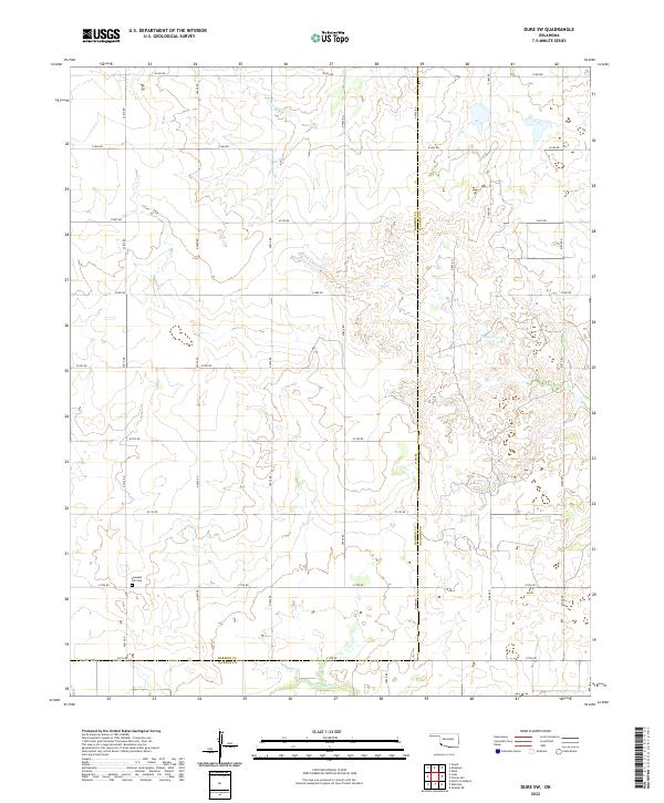 Duke SW, OK — USGS 7.5-minute topo (2022)