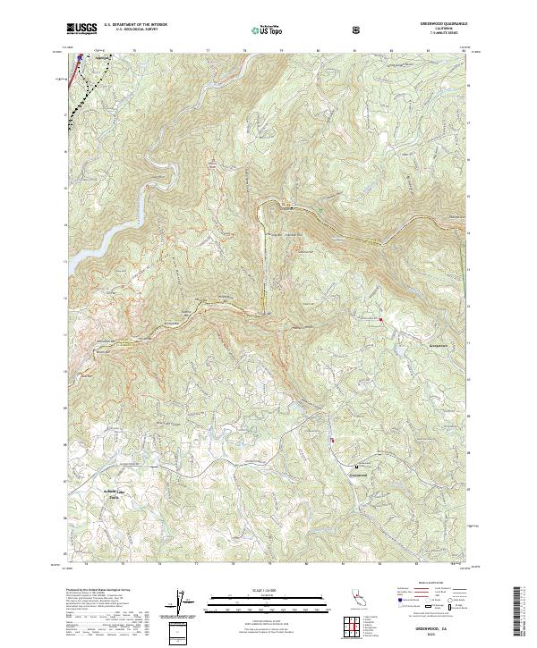 Greenwood, CA — USGS 7.5-minute topo (2023)