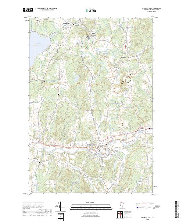 Enosburg Falls, VT — USGS 7.5-minute topo (2024)