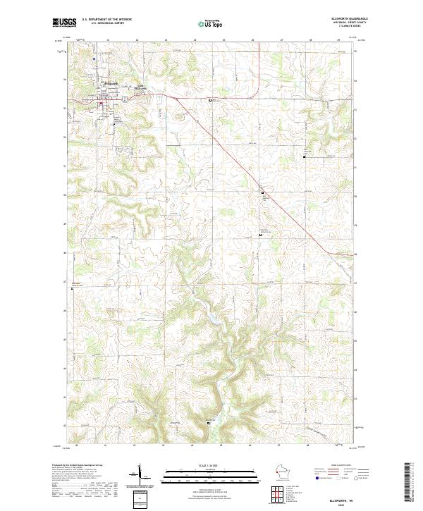 Ellsworth, WI — USGS 7.5-minute topo (2022)