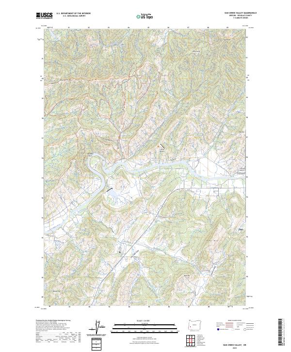 Oak Creek Valley, OR — USGS 7.5-minute topo (2023)