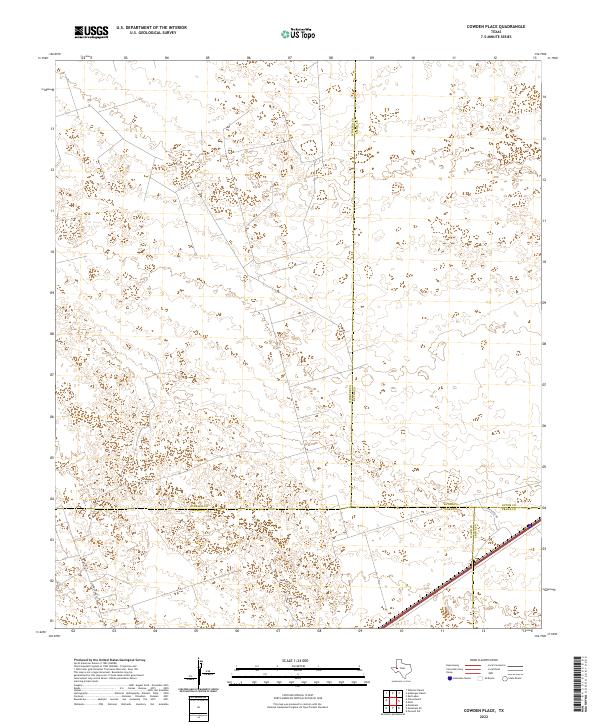 Cowden Place, TX — USGS 7.5-minute topo (2022)