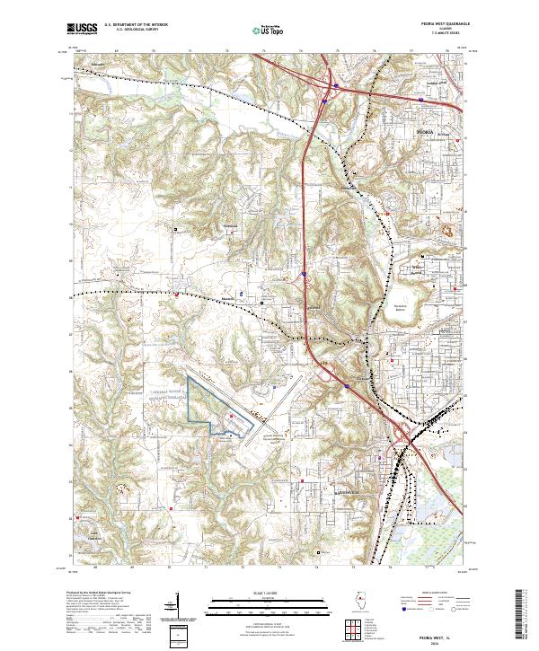 Peoria West, IL — USGS 7.5-minute topo (2024)