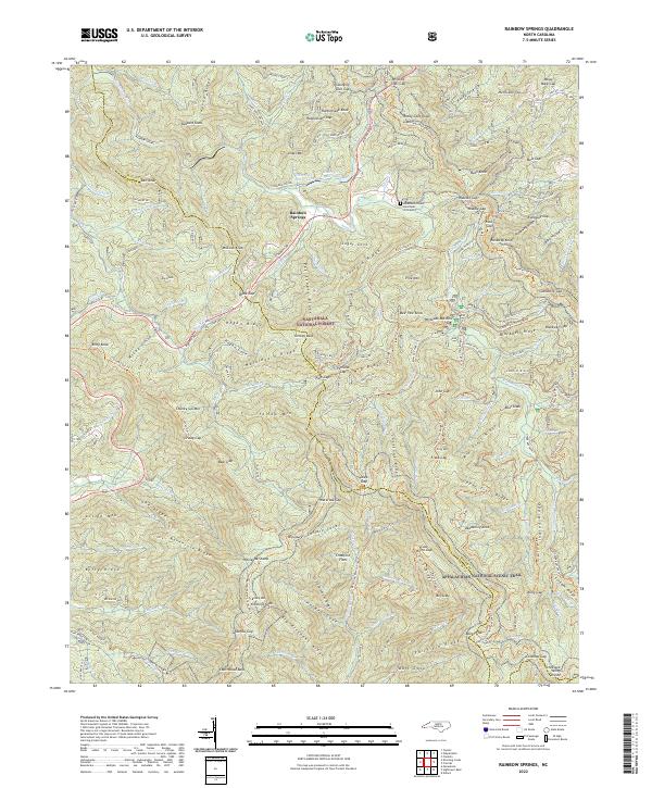 Rainbow Springs, NC — USGS 7.5-minute topo (2022)