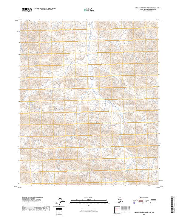 Demarcation Point B-3 NE, AK — USGS 7.5-minute topo (2023)