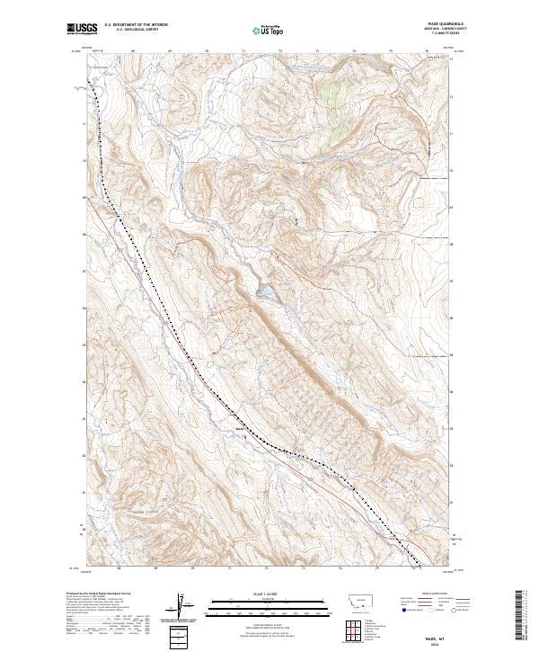 Wade, MT — USGS 7.5-minute topo (2024)