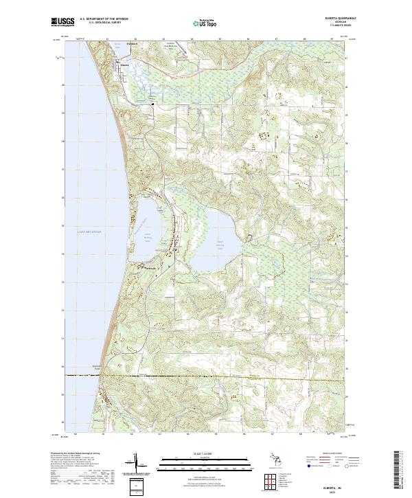 Elberta, MI — USGS 7.5-minute topo (2023)
