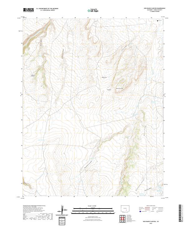 Hog Ranch Canyon, CO — USGS 7.5-minute topo (2022)