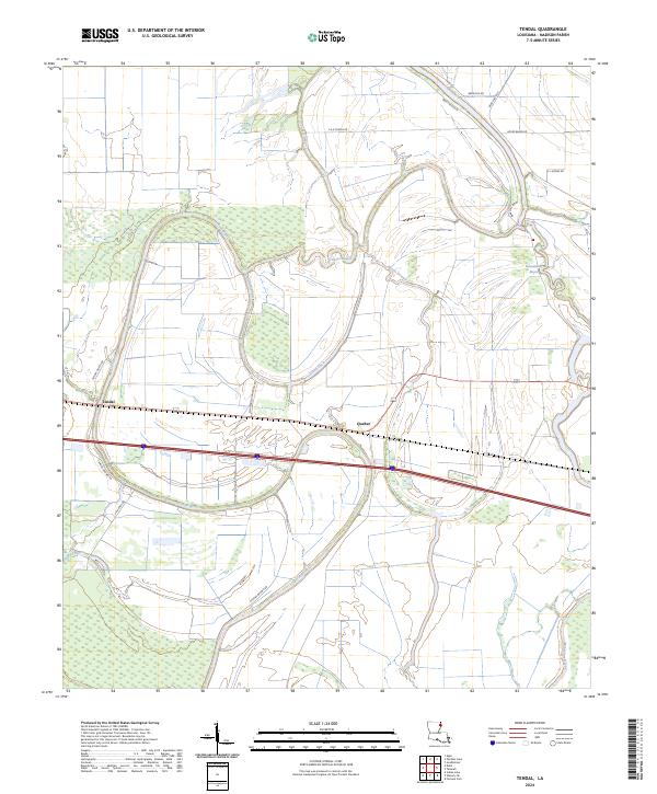 Tendal, LA — USGS 7.5-minute topo (2024)