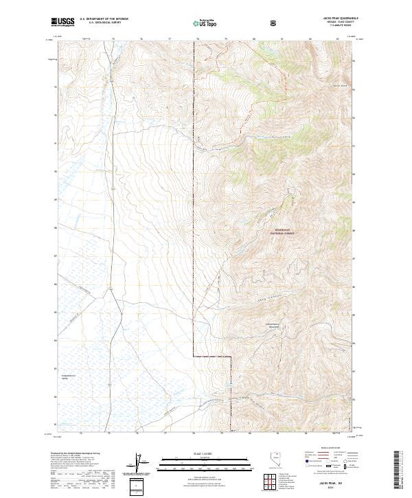 Jacks Peak, NV — USGS 7.5-minute topo (2021)