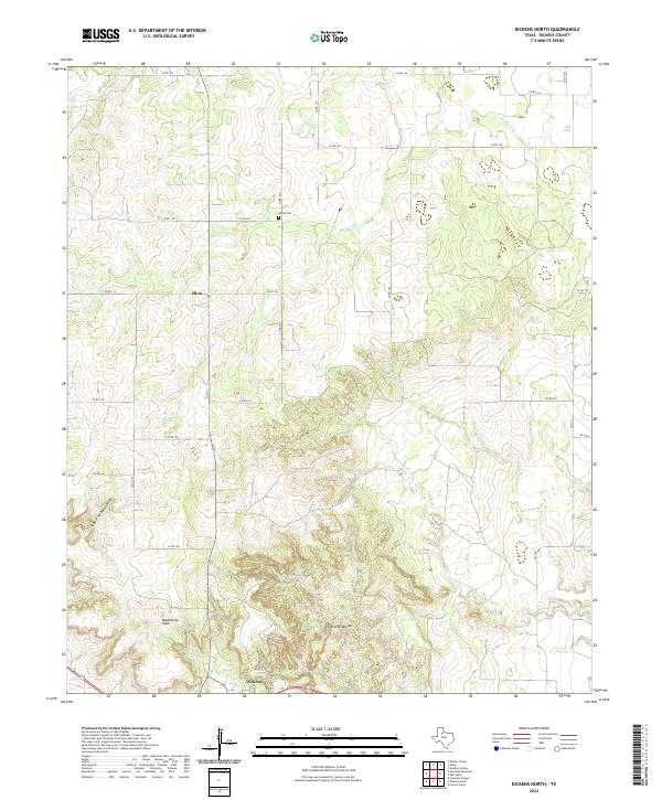 Dickens North, TX — USGS 7.5-minute topo (2022)
