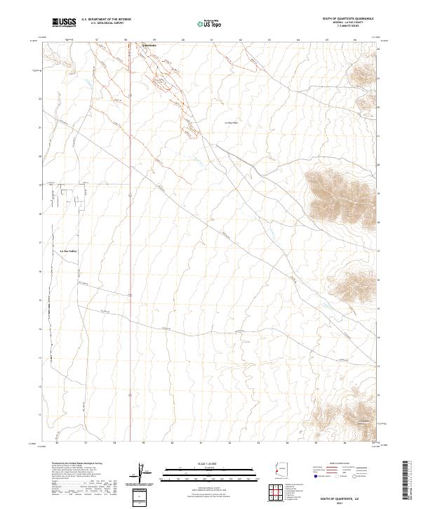 South of Quartzsite, AZ — USGS 7.5-minute topo (2021)