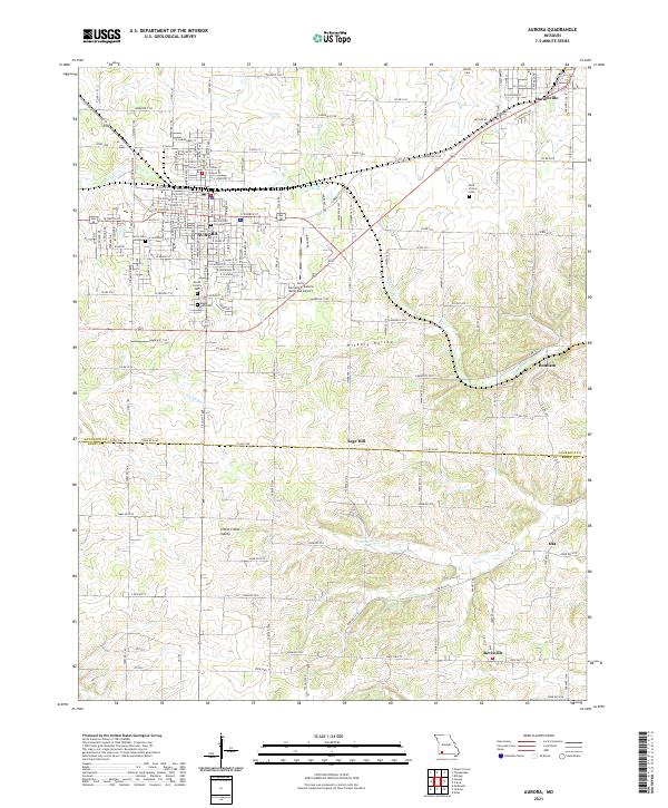 Aurora, MO — USGS 7.5-minute topo (2021)