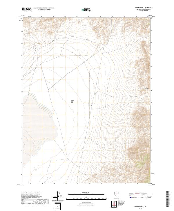 New Pass Well, NV — USGS 7.5-minute topo (2021)