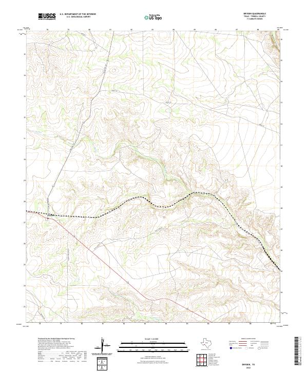Dryden, TX — USGS 7.5-minute topo (2022)