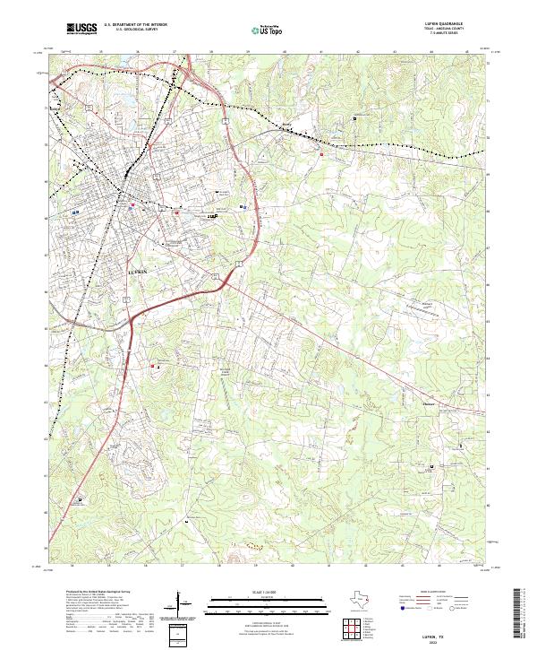 Lufkin, TX — USGS 7.5-minute topo (2022)