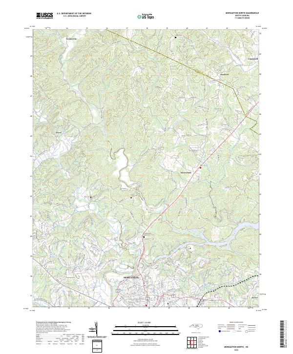 Morganton North, NC — USGS 7.5-minute topo (2022)