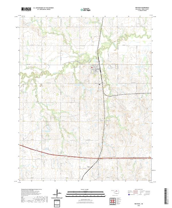 Red Rock, OK — USGS 7.5-minute topo (2022)