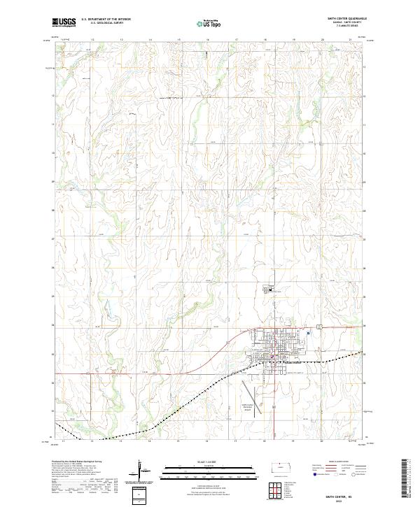 Smith Center, KS — USGS 7.5-minute topo (2022)