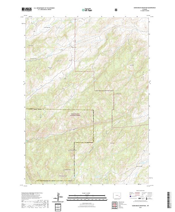 Saddleback Mountain, WY — USGS 7.5-minute topo (2021)