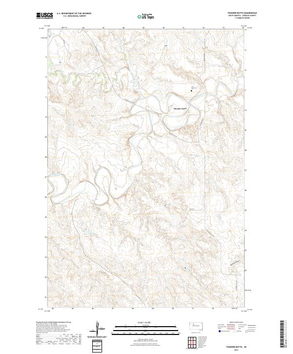 Thunder Butte, SD — USGS 7.5-minute topo (2021)