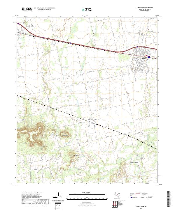 Merkel West, TX — USGS 7.5-minute topo (2022)