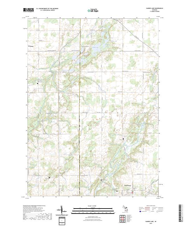 Saubee Lake, MI — USGS 7.5-minute topo (2023)