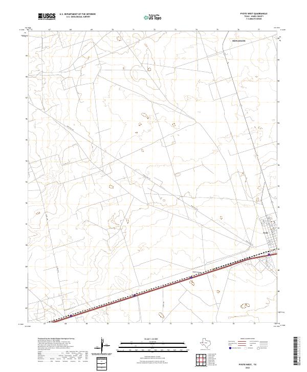 Pyote West, TX — USGS 7.5-minute topo (2022)