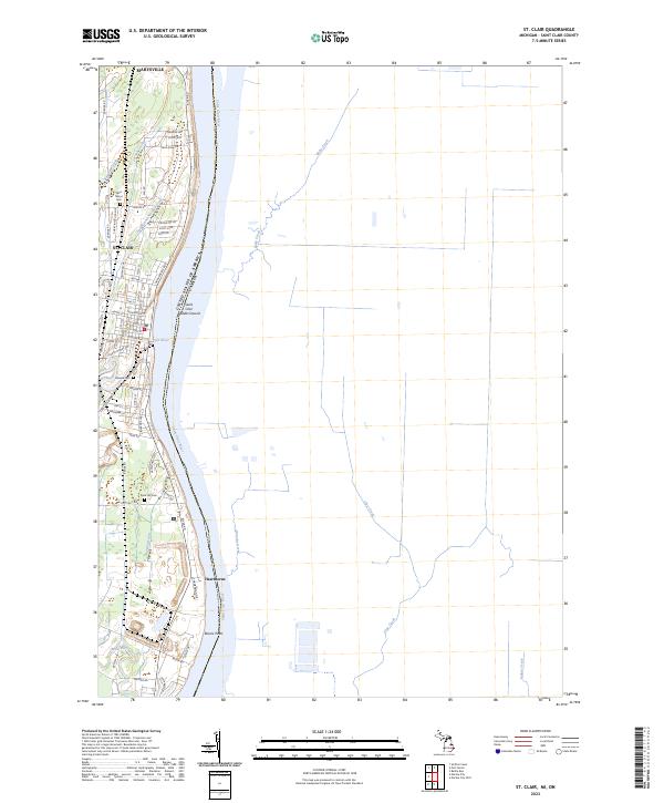 St. Clair, MI-ON — USGS 7.5-minute topo (2023)
