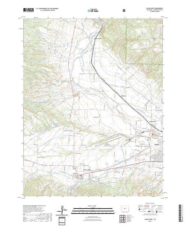 Salida West, CO — USGS 7.5-minute topo (2023)