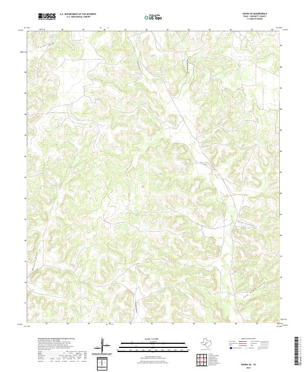 Ozona SE, TX — USGS 7.5-minute topo (2022)