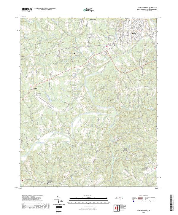Southwest Eden, NC — USGS 7.5-minute topo (2022)