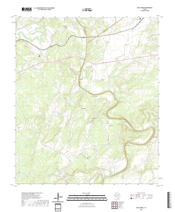 Wolf Ridge, TX — USGS 7.5-minute topo (2022)