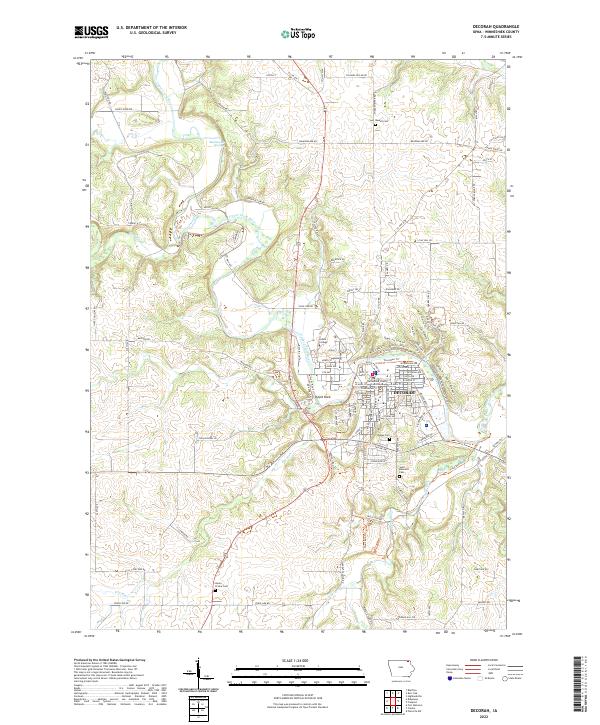 Decorah, IA — USGS 7.5-minute topo (2022)