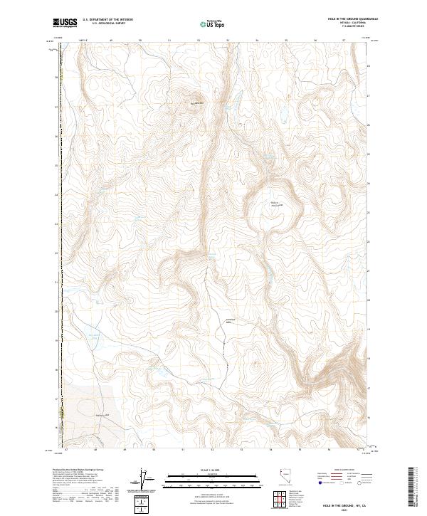 Hole In The Ground, NV-CA — USGS 7.5-minute topo (2021)