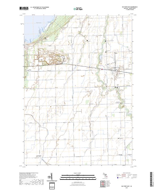 Bay Port East, MI — USGS 7.5-minute topo (2023)