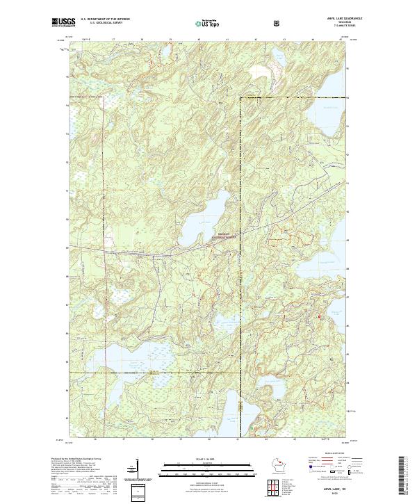 Anvil Lake, WI — USGS 7.5-minute topo (2022)