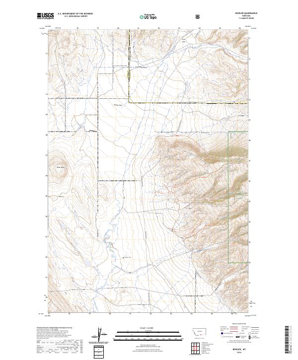 Bowler, MT — USGS 7.5-minute topo (2024)