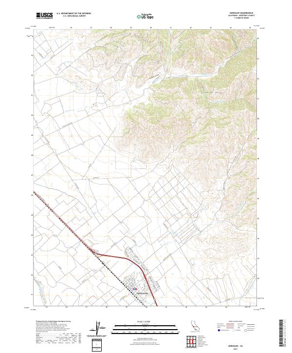 Gonzales, CA — USGS 7.5-minute topo (2021)