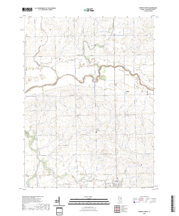 Forrest North, IL — USGS 7.5-minute topo (2024)