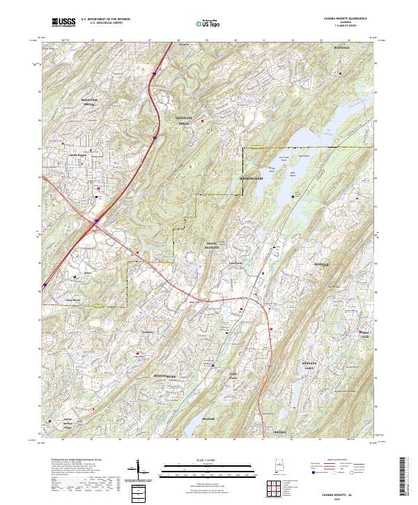Cahaba Heights, AL — USGS 7.5-minute topo (2024)