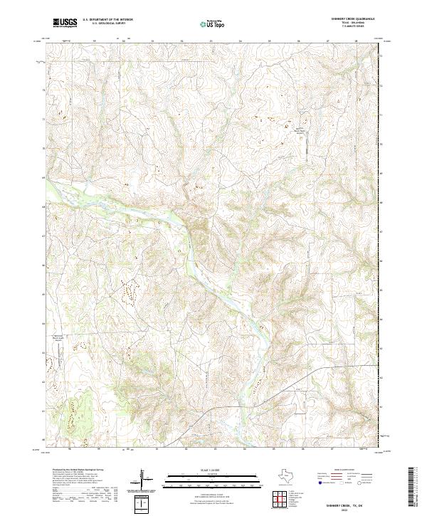 Shinnery Creek, TX-OK — USGS 7.5-minute topo (2022)