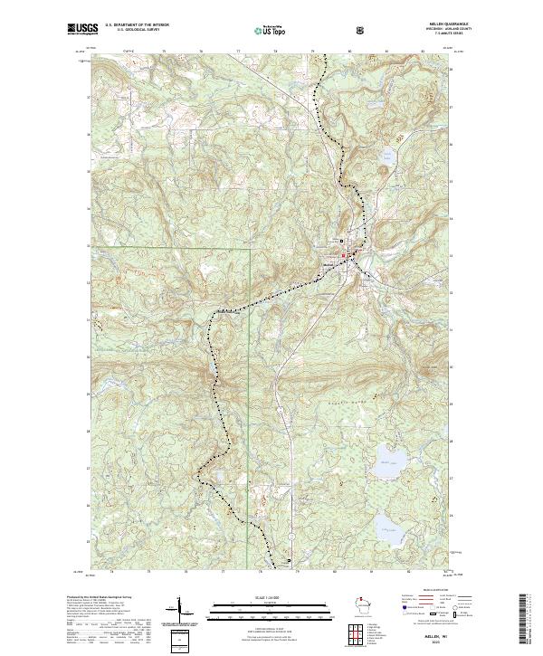 Mellen, WI — USGS 7.5-minute topo (2023)