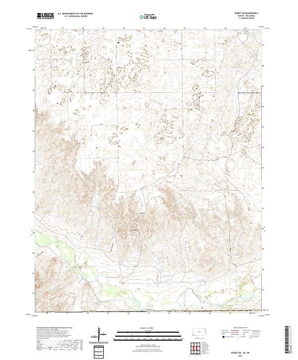 Kismet SE, KS-OK — USGS 7.5-minute topo (2022)